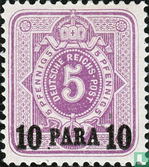 Cijfer En Adelaar Met Opdruk 10 5 1884 Levant Duitse Postkantoren