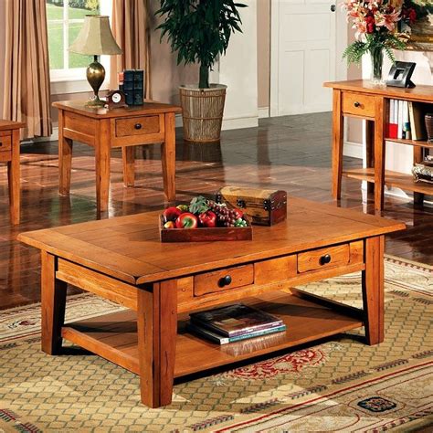 Zahara coffee table in mission oak. Shaker Cottage Mission Oak Coffee Table | Solid wood ...