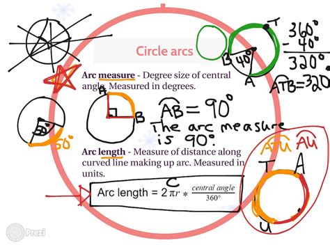 Unit 7 Day 1 Arc Measure And Arc Length Math Showme