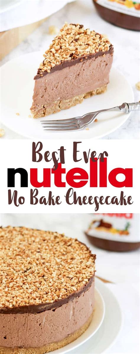 This Is The Ultimate No Bake Nutella Cheesecake Incredibly Easy And Utterly Delicious This Cho