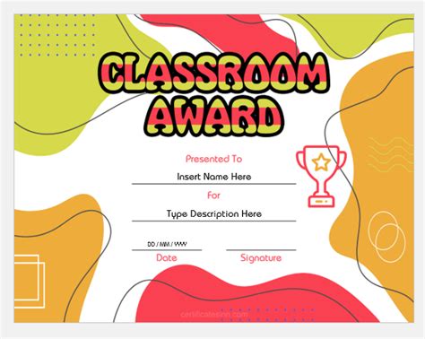 Classroom Award Certificate Templates For Word Download