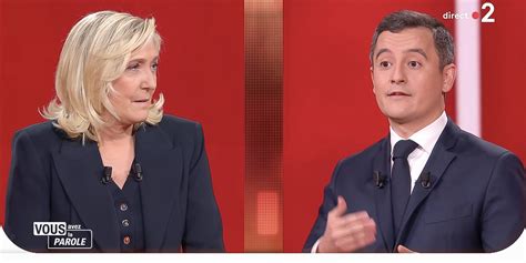 Marine le pen et gérald darmanin avaient préparé l'émission qui a été très policée, nourrie d'arguments techniques et chiffrés. Darmanin vs Le Pen : du débat au duo | Spectre