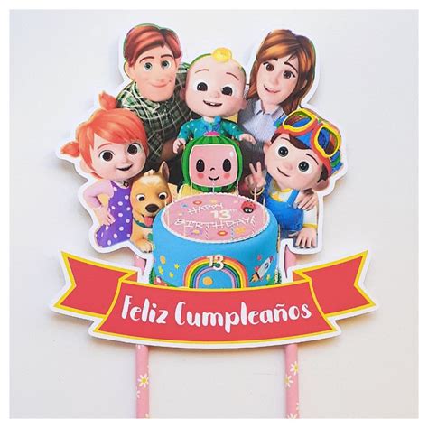 It didn't take long for me to create this simple rainbow happy birthday printable! Cocomelon Party Printable Cake Topper Garland Cupcake ...