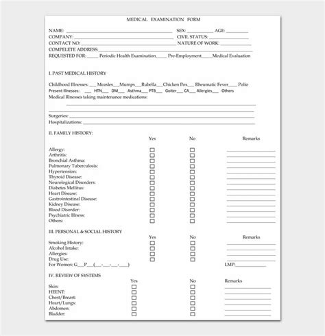 Free Physical Form For Work How To Fill Out With Examples Word Pdf