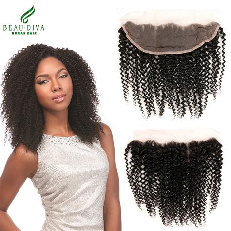 Mongolian Kinky Curly Virgin Hair With Closure 13x4 Lace Frontal Closure With Bundles Human Hair