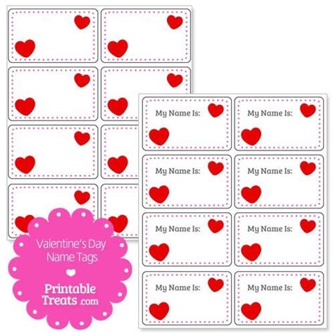 Cute Valentines Day Name Tags Free Printable Name Tags Valentine T
