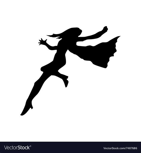 Superhero Woman Silhouette Royalty Free Vector Image