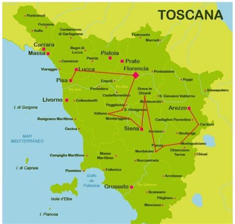 Mapa La Toscana Mapa