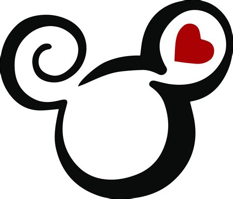 Get This Adorable Svg File Of Mickey Shape With Heart You Can Use It