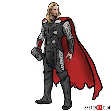 Thor Drawing Cartoon Thor Drawing Drawing Superheroes Thor