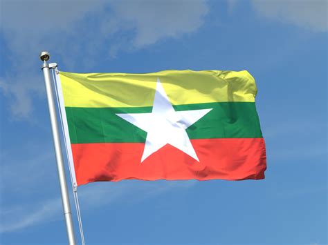 Republik der union von myanmar auch bekannt als birma. Myanmar Fahne kaufen - 90 x 150 cm - FlaggenPlatz.at