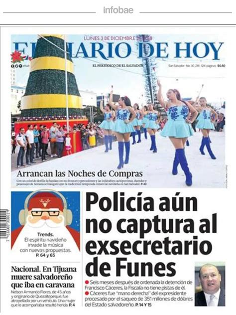 El Diario De Hoy El Salvador Lunes 03 De Diciembre De 2018 Infobae