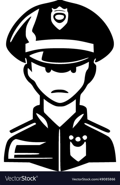 Police Black And White Isolated Icon Royalty Free Vector