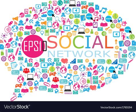 Collage Of Social Network Royalty Free Vector Image