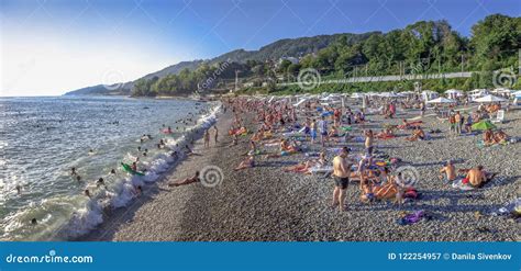 Beach In Sochi In The Summer Microdistrict Mamayka Russia Editorial