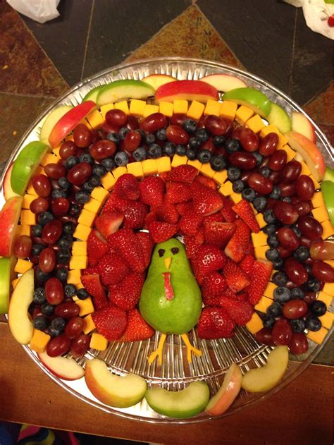 Turkey Fruit And Cheese Tray Thanksgiving Food Desserts Thanksgiving