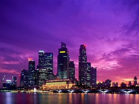 Twilight Singapore Post In Pixel Of 1600×1200 Colorful Lights Are