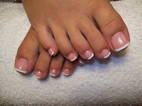 Easy French Pedicure At Home Cool Nail Design Ideas Gel Toe Nails