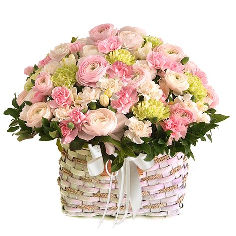 Flower Basket Hh B34 ⋆ 한국 꽃 선물 ⋆ Flower Delivery To Korea