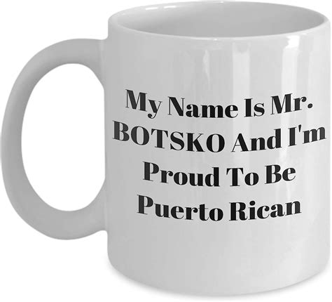 Novelty Mug For Puerto Rican Pride Men Surname Last Name Botsko Coffee Cup T