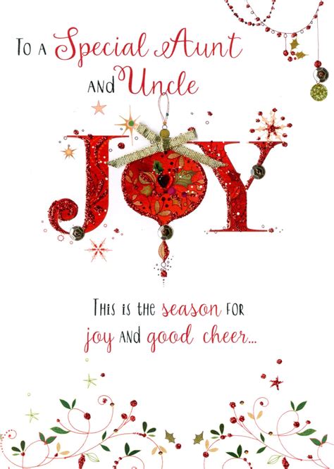 Aunt And Uncle Embellished Christmas Card Cards