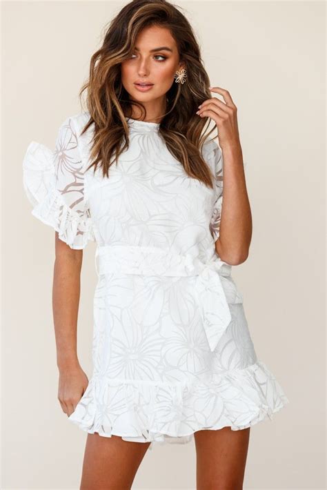 Coolum Ruffle Sleeve Dress White 3 White Dress Ruffle Sleeve Dress