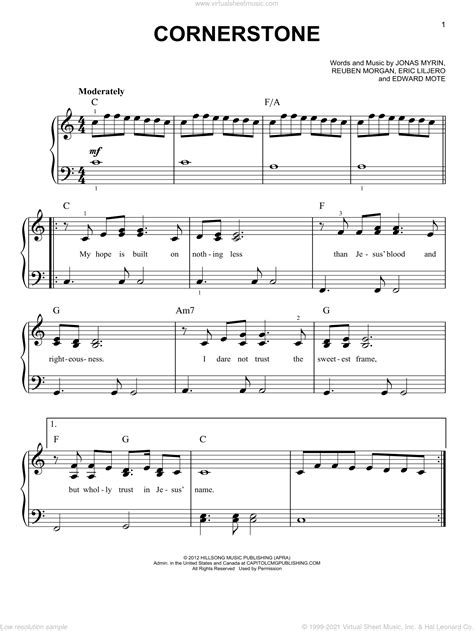 Your home for premium sheet music. Live - Cornerstone, (easy) sheet music for piano solo PDF
