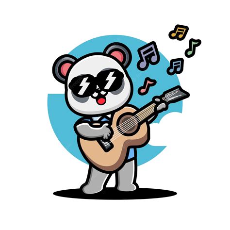 Premium Vector Cute Panda Playing Guitar