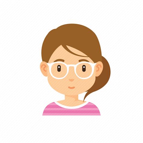 Avatar Cute Glasses People Woman Icon Download On