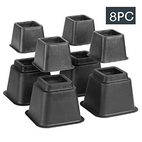 Bed Risers Adjustable Heavy Duty 8 Piece Set 3 Or 5 Or 8 Inches Tall