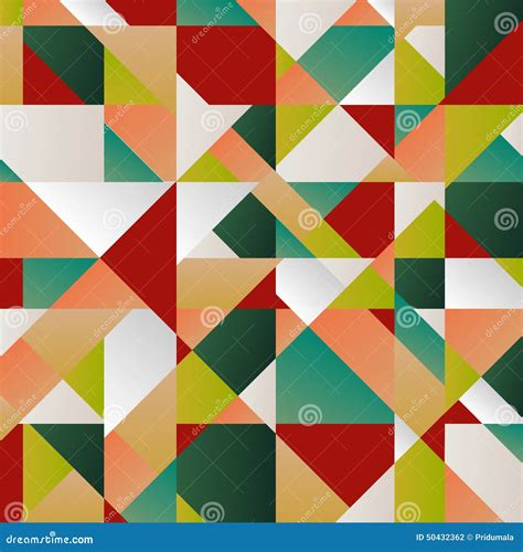 Retro Pattern Of Geometric Shapes Colorful Mosaic Banner Geometric