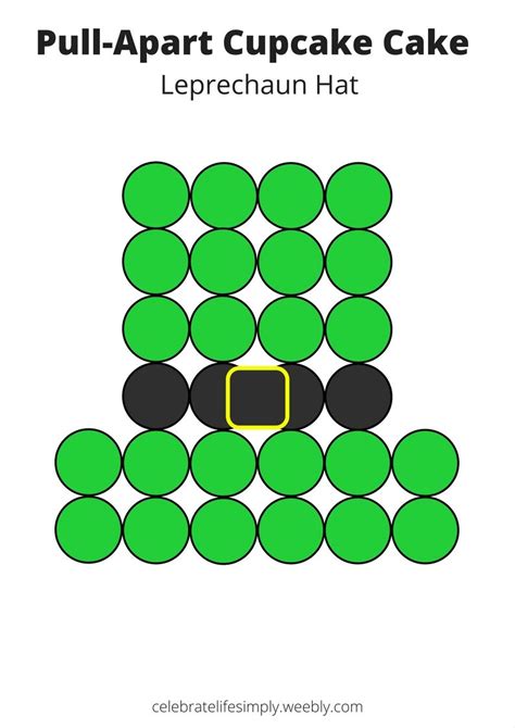 They are so cute, bright and festive. Leprechaun Hat Pull-Apart Cupcake Cake Template | Pull ...