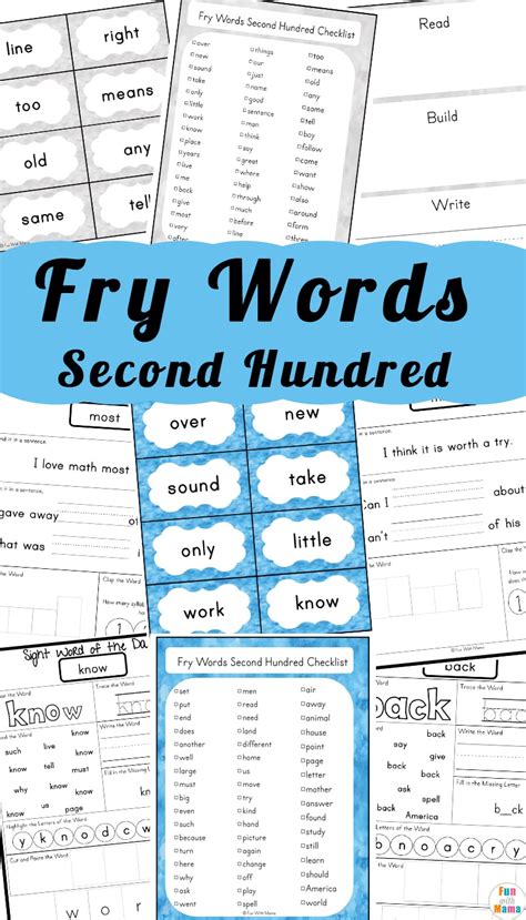Fry 100 Sight Words Second Hundred Fun With Mama