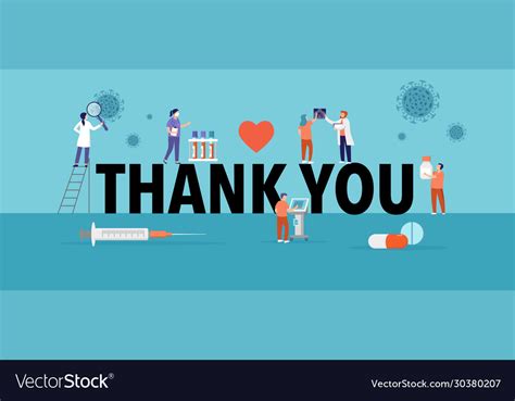 Thank You Doctor And Nurse Covid 19 Pandemic Vector Image