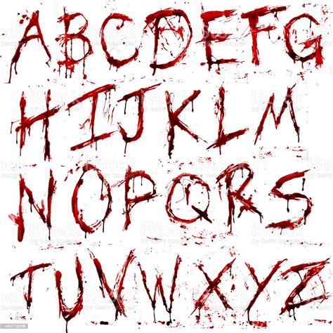 Every font is free to download! Dripping Bloody Alphabet Stock Vector Art & More Images of ...