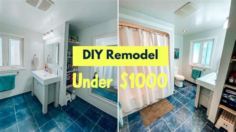 Bathroom Remodel Diy Makeover On A Budget Under 1000 Youtube