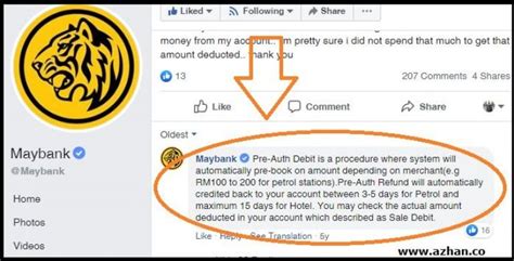 They will reunfd it to you later. Maksud Pre-Auth Debit dan Sale Debit (Maybank, CIMB dan ...