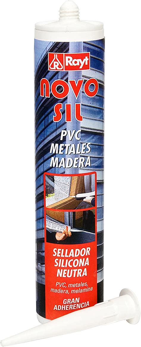 RAYT NOVOSIL PVC METALES MADERA 249 01 Sellador neutro translúcido en cartucho para PVC