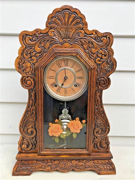 Ansonia Gingerbread Kitchen Mantle Clock 8 Days Mv Strike The Gong Hourly Antique Price Guide