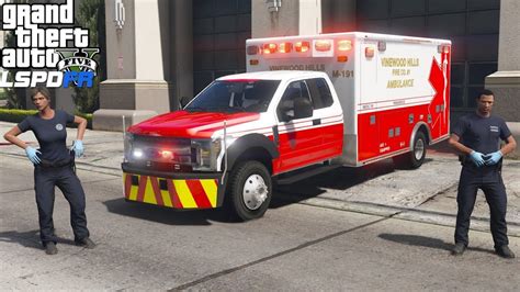 Gta 5 Paramedic Mod Vinewood Hills Ford F 450 Supercab Ems Ambulance