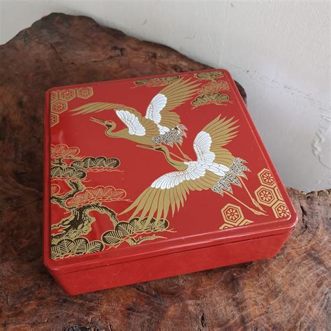 Jubako Japanese Vintage Lacquer Box Traditional Hand Painted Etsy