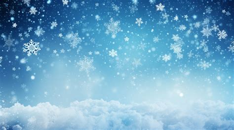 Blue Winter Wonderland A Captivating Falling Snow Illustration With
