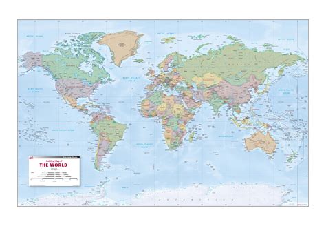 Political Wall Map Of The World By Equator Maps Mapsales
