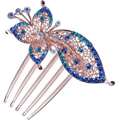 Jsdy Womens Luxury Rhinestones Butterfly Decorative Hair