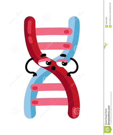 Dna Molecule Cute Cartoon Character Stock Vector Illustration Of Cartoon Healthcare 106310025