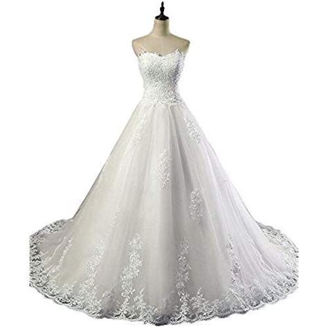 Onlybridal Womens Whiteivory Sweetheart Tulle Appliques Lace Up
