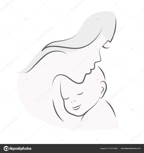 Dibujo De Una Mama Abrazando A Su Bebe Para Colorear Colorear Dibujos