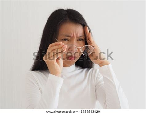 Macular Pucker Retinal Detachment Woman Symptoms Stock Photo
