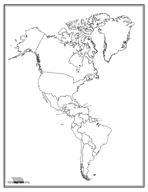 Mapa Del Continente Americano Sin Nombres Para Imprimir Ciencias Reverasite