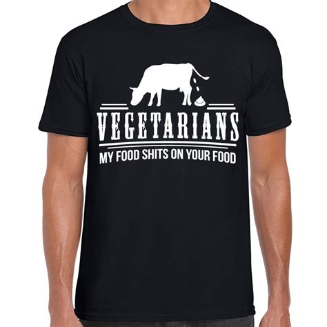 funny vegetarian joke printed mens t shirt offensive adult humour carnivore tee high quality